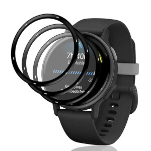 �y2������z For GARMIN(�K�[�~��) vivoactive 6 �t�B���� Garmin vivoactive6 �ی� �t�B���� �ȖʑΉ� �yKibnco�z PMMA+PC���f�� 3D�ȖʃG�b�W �ϏՌ� ��U�h�~ �w��h�~ �����ߗ� �h�o �C�A�[�� �t�B����