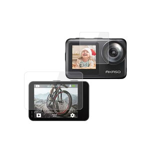 �y3���Z�b�g�z�Ή� AKASO Brave 7 LE �t�B���� 1�� �O�ی�t�B���� + 1�� ��ی�t�B�����yHXINGNAN�z �����ߗ� ���˒ጸ �w��h�~�����x�C�A�h�~ �ɔ� �������� ��U�h�~ �����ȒP