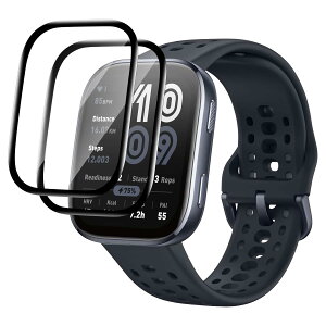 �y2���zFor Amazfit Bip 6 �t�C���� Amazfit Bip 6 �K���X�t�B���� PET�f�� 3D�t���S�ʕی�t�B���� ���� �ϏՌ� ��U�h�~ ���� �C�A�[�� �����x �w��h�~ ���ϋv