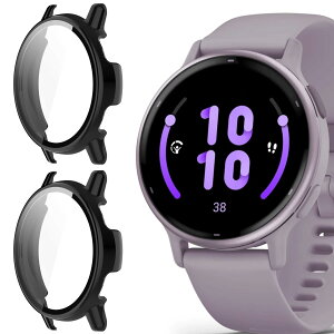 Lamshaw for Garmin vivoactive 5 �n�[�h�P�[�X�A�����K���X�X�N���[���v���e�N�^�[�APC�P�[�X �ϏՌ��J�o�[ ���h�~ �ϏՌ� Garmin�i�K�[�~���j vivoactive 5�X�}�[�g�E�H�b�`�ɑΉ� (�u���b�N�{�u���b�N)