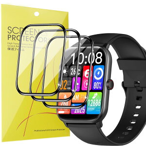 Lamsaw for HOIBAI �X�}�[�g�E�H�b�` �ی�t�B����,�y3���Z�b�g�z�S�ʕی� �t�B���� 3D�S�ʕی� �t���[�g�����x�^�b�`�����ߗ� �h���w��h�~ �Ή� HOIBAI kw105 1,9�C���` �X�}�[�g�E�H�b�`�p (3��)