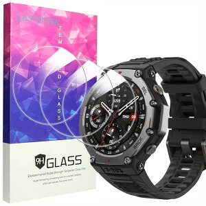 Lamshaw for Amazfit T-Rex 3 �X�}�[�g�E�H�b�` �ی�t�B����, [3���g] 9H �K���X�t�B���� �ی� �t�B���� �J�o�[ Amazfit T-Rex 3�X�}�[�g�E�H�b�`�p (3��)