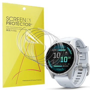 Lamshaw for Garmin Fenix 8 43mm�X�}�[�g�E�H�b�` �ی�t�B����, [6���g] 4H�d�x TPU �ی�t�B���� �J�o�[ �t���t�B���� �Ή� �K�[�~��Garmin Fenix 8 43mm �X�}�[�g�E�H�b�`��p (6��)