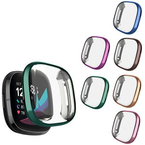 NAHAI Fitbit Sense/Fitbit Versa 3�p�X�N���[���v���e�N�^�[6�p�b�N�P�[�X�B�S�������^���b�L�o���p�[�V�F�� ���ɋ����J�o�[�A�N�Z�T���[ Fitbit Sense/Versa 3�X�}�[�g�E�H�b�`�p