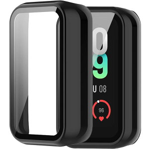 �y�P�[�X+�t�B�����zMiimall�Ή�Amazfit band 7�t�B���� �P�[�X �S�ʕی� �Ռ��z�� PC�ގ� ���h�~ Amazfit band 7 �J�o�[ �K���X�t�B���� �w��h�~ �C�A�h�~ �������i�u���b�N�j