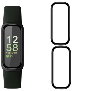 UIUIKA For Fitbit Inspire 3 �t�B���� 2�� PET������ �Y�f�@�� ����0.26mm �����ߗ� �C�A�[�� �����z�� �\��t���ȒP �w��h�~ �ϏՌ� �L�Y�h�~ �h�w�� ���� ���� �y2���Z�b�g�z