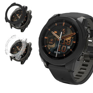 For �K�[�~�� Garmin Fenix 8 Sapphire AMOLED 51mm �p �P�[�X �J�o�[�yKONXISA�z�X�}�[�g�E�H�b�` �P�[�X+�t�B���� ��̌^�iPC�P�[�X+�����K���X�t�j���E�ȒP �����ߗ� �C�菝�h�~ �Ռ��z�� �����[�d�\