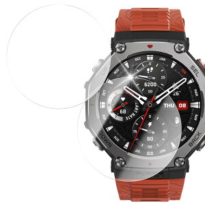 HUAKE �A�}�Y�t�B�b�g t-rex3 �ی�J�o�[�y(2��)�K���X�t�B�����zAmazfit T-Rex 3 �p ���Y�Ɏq�f�ސ� �P�[�X �ی� �K���X�t�B���� �w��h�~ �t�� �ی� �t�B����