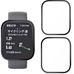 UIUIKA For Amazfit Bip 6 �t�B���� 2�� PET������ �Y�f�@�� ����0.26mm �����ߗ� �C�A�[�� �����z�� �\��t���ȒP �w��h�~ �ϏՌ� �L�Y�h�~ �h�w�� ���� ���� �y2���Z�b�g�z