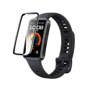 �y3���Z�b�g�z Huawei Band 9 / Band 8 �p �ی�t�B���� �Y�f�@�� PET������ 3D�ȖʃJ�o�[ �����ߗ� �Ռ��z�� �w��h�~ ���ȋz�� Huawei �X�}�[�g�E�H�b�`�Ή� �ȒP��t �C�A�[��
