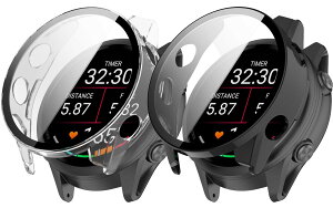 �y2���Z�b�g�zFor GARMIN(�K�[�~��) Forerunner 570 42mm �P�[�X �t�B����+PC�t���[�� ��̌^�yZENGZOUZ�z�����ȒP �ϏՌ� �����ߗ� �w��h�~ ���h�~ GARMIN Forerunner 570 42mm �J�o�[�i�u���b�N+�N���A)