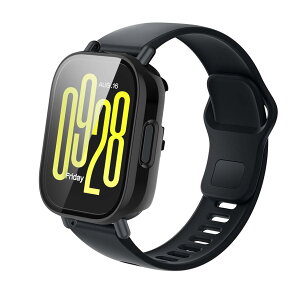 For Redmi Watch 5 Active �p �P�[�X �J�o�[�yKONXISA�z�X�}�[�g�E�H�b�` �P�[�X+�t�B���� ��̌^�iPC�P�[�X+�����K���X�t�j���E�ȒP �����ߗ� �C�菝�h�~ �Ռ��z�� �����[�d�\ �S�ʕی�i�u���b�N