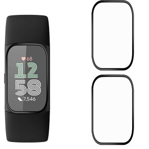 UIUIKA For Fitbit Charge 6 �t�B���� 2�� PET������ �Y�f�@�� ����0.26mm �����ߗ� �C�A�[�� �����z�� �\��t���ȒP �w��h�~ �ϏՌ� �L�Y�h�~ �h�w�� ���� ���� �y2���Z�b�g�z