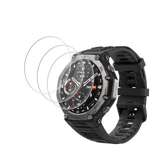 [3���Z�b�g] For Amazfit T-Rex 3 �K���X�t�B���� �ی�t�B�����ySHANCHI�z �t�� �ی�t�B���� �d�x9H ��t�ȒP �w���������h�� �����ߗ� �C�菝�h�~