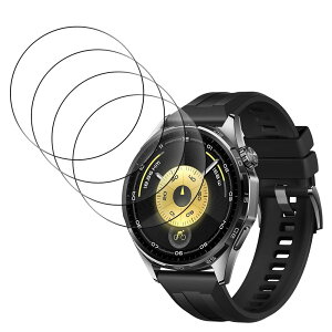 (4������)For HUAWEI WATCH GT 6 / GT 6 Pro 46mm �ی�t�B���� �����K���X �yHNWEIWEI�z ����0.3mm 2.5D �d�x9H �����z�� �S�ʕی� �ώw�� ������ �����ߗ� ���{���Ɏq�f�ލ̗p ��U�h�~���� HUAWEI WATCH GT 6 / GT