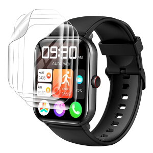 �y4���Z�b�g�z HOIBAI KW105-G01 �X�}�[�g�E�H�b�` 1.83�C���` �p �t�B���� �yNOUKAJU�z �ی�t�B���� TPU���f�� ���h�~ �����ߗ� �w��h�~ �����ȒP �ɔ� �������� �t�B���� Smart Watch 1.83�C���` �ی�