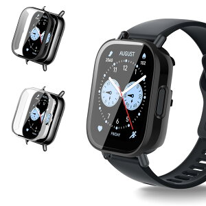 For Redmi Watch 5 Lite �p �P�[�X �J�o�[�yKONXISA�z�X�}�[�g�E�H�b�` �P�[�X+�t�B���� ��̌^�iPC�P�[�X+�����K���X�t�j���E�ȒP �����ߗ� �C�菝�h�~ �Ռ��z�� �����[�d�\ �S�ʕی�i�u���b�N&