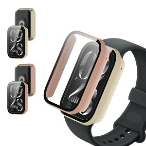 �y2���Z�b�g�zFor Xiaomi Smart Band 9 Active �p �P�[�X �J�o�[�yKONXISA�z�X�}�[�g�E�H�b�` �P�[�X+�t�B���� ��̌^�iPC�P�[�X+�����K���X�t�j���E�ȒP �����ߗ� �C�菝�h�~ �Ռ��z�� �����[�d�\