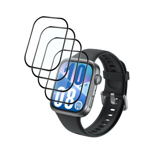 �y4���Z�b�g�zFor HUAWEI WATCH FIT 4 �p �t�B���� �ی�t�B���� �yNOUKAJU�z �t���ی�t�B���� PMMA���f�� ���h�~ �����ߗ� �����ȒP �w��h�~ �������� �ɔ� �N���A (�񋭉��K���X�j