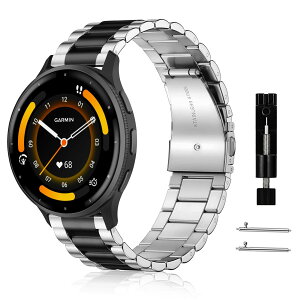 [RoSoki] 22mm �o���h Garmin Venu 4 45mm/Venu 3 45mm/Venu 2 /Garmin Forerunner 570 47mm/Forerunner 265 /Forerunner 255/255 Music/vivoactive 4 �Ή� �X�e�����X�`�[�� �����o���h �����x���g �ւ��X�g���b�v �h�K �ϋv���̂���