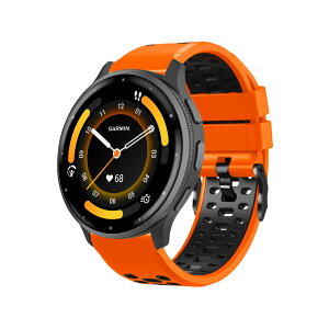 [RosMank] 22mm �o���h Garmin Venu 4 45mm/Venu 3 45mm/Venu 2/Vivoactive 4/Active �Ή��A�K�[�~�� Garmin Forerunner 570 47mm/Forerunner 265/255 �p�\�t�g 2�F�V���R�������p�X�g���b�v �I�����W�u���b�N