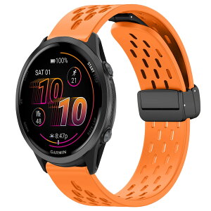 [SumNeol] 22mm �o���h Garmin(�K�[�~��) Venu 4 45mm/Venu 3 45mm/2/Forerunner 570 47mm/265/255/Vivoactive 4/Active�Ή� �����o���h �V���R���f�� ���C�o�b�N�� �}�O�l�b�g���o�b�N�� �ւ��x���g �T�C�Y���� �L�k��