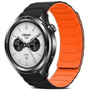 [SiDyQi] ���v�o���h Xiaomi Watch S4 S3/Redmi Watch 5 Active 5 Lite �Ή� �V���R�[���o���h Quick Release 22MM�����x���g ���C�݌v �j�����p �ւ��x���g Garmin Venu 4 3 2 45mm/Forerunner 265 �p (�u���b�N�E�I�����W)