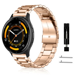 [RoSoki] 22mm �o���h Garmin Venu 4 45mm/Venu 3 45mm/Venu 2 /Garmin Forerunner 570 47mm /Forerunner 265 /Forerunner 255/255 Music/vivoactive 4 �Ή� �X�e�����X�`�[�� �����o���h �����x���g �ւ��X�g���b�v �h�K �ϋv���̂�