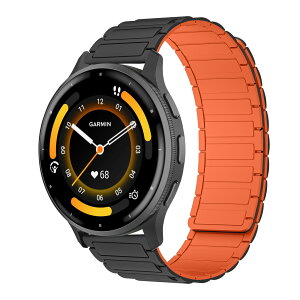 [RosMank] 22mm �o���h Garmin Venu 4 45mm/Venu 3 45mm/Venu 2/Vivoactive 4/Active �Ή��A�K�[�~�� Garmin Forerunner 570 47mm/Forerunner 265/Forerunner 255 �p �V���R�����C�����X�g���b�v�A�����I�����W