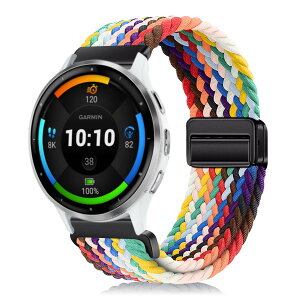 [YealRed] �o���h 22mm For Garmin Venu 4/3 45mm/Forerunner 570 47mm/Venu 2 /Vivoactive 4 �����p�X�g���b�v �e���i�C������ �ւ��x���g �ґg�X�g���b�v ���C�o�b�N�� �����x���g �}�O�l�b�g�o���h �R���p�`�u��