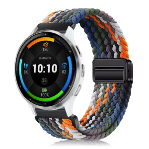 [YealRed] �o���h 22mm For Garmin Venu 4/3 45mm/Forerunner 570 47mm/Venu 2 /Vivoactive 4 �����p�X�g���b�v �e���i�C������ �ւ��x���g �ґg�X�g���b�v ���C�o�b�N�� �����x���g �}�O�l�b�g�o���h �R���p�`�u��