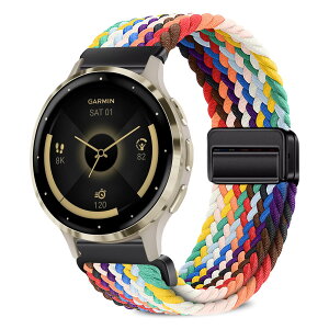 [VanHooc] 18mm �o���h Garmin Venu 4 41mm/Venu 3S/Forerunner 265S/255S/Vivoactive 4S/Vivomove 3S�Ή� �i�C���� �u���C�f�b�h �ґg �L�k�� �}�O�l�b�g �o�b�N�� �ʋC�� ��� ���C�o�b�N�� ���i�K���� �\�t�g �X�|�[