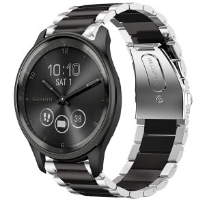 Lamshaw for Garmin vivomove Trend �o���h, �X�e�����X�� ���^�� �x���g �����o���h �Ή� GARMIN (�K�[�~��) Venu Sq 2/Venu Sq/Venu/Venu 2 Plus/Approach S12/Approach S40/Approach S42/D2 Air/Forerunner 245/Forerunner 55/Forerunner 645/V