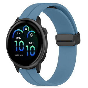 [RoSoki] 20mm �o���h Garmin Vivoactive 6 / Garmin Vivoactive 5 �Ή� �V���R���� �}�O�l�b�g�t�� �X�|�[�c�o���h �ւ��X�g���b�v �����x���g �_�炩�� �����ȒP �j�����p �i �u���[ �j