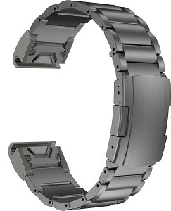 [MaKTech] �`�^���o���h �K�[�~���p 22mm �N�C�b�N�����[�X ���^���u���X���b�g�X�g���b�v �g�[�^�X�o�b�N���t�� Garmin Fenix 8 47mm/7/7 Pro/6/6 Pro/5/5 Plus, Instinct 2 �X�}�[�g�E�H�b�`�p (�O���[)