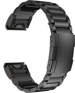 [MaKTech] �`�^���o���h �K�[�~���p 22mm �N�C�b�N�����[�X ���^���u���X���b�g�X�g���b�v �g�[�^�X�o�b�N���t�� Garmin Fenix 8 47mm/7/7 Pro/6/6 Pro/5/5 Plus, Instinct 2 �X�}�[�g�E�H�b�`�p (�u���b�N)