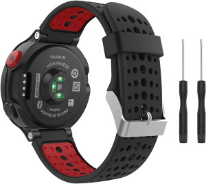 [MOQIAN] ForeAthlete 235 �o���h Garmin �K�[�~��ForeAthlete 235J/220J/230J/620J/630J/735XTJ /235 Lite �x���g �o���h �����x���g �\�t�g ���� �V���R�[�����r���v�X�g���b�v/�o���h �����x���g (Black Red)