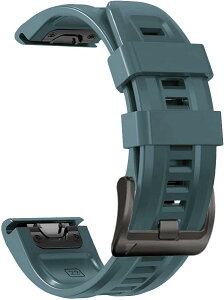 [YOCAHU] QuickFit 22 mm �o���h �����p for GARMIN(�K�[�~��) Fenix 7 Pro Solar/Approach S70 47mm/Forerunner 965 �Ή� �X�g���b�v �V���R�� �x���g �_�炩�� �h���� �K�[�~�� �p �����o���h (Lake Blue)