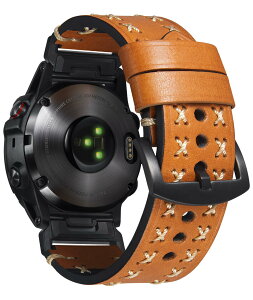 �R���p�`�u���K�[�~�� ���v�o���h 22mm 26mm �R���p�`�u��GARMIN �{�v���v�x���g��?Fenix/��?Forerunner��?Enduro��?Descent ���̑傫�Ȓj���p �`�����L�[�ȃ��U�[�X�g���b�v(�C�G���[,22mm)
