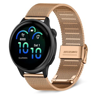 [HeeNia] Garmin Vivoactive 6 �Ή� �o���h �����x���g �X�e�����X�� �ւ��x���g �������߉\ �_�炵�� �j�����pGarmin Vivoactive 6 �Ή� �����o���h(���[�Y�S�[���h)