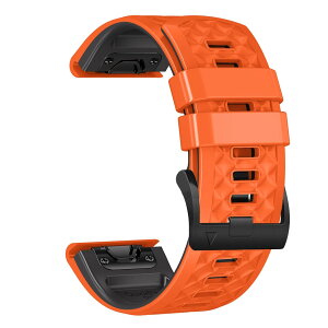 [MOQIAN] 26 MM for QuickFit �o���h �ɓK�p Garmin Fenix 8 51mm, Fenix 7X Pro Solar/Garmin Instinct 2X/Fenix 7X/Fenix 6X GPS/6X Pro/6X Sapphire GPS/5X Plus �Ή� �V���R�� �X�g���b�v �h���� �����o���h (Orange)