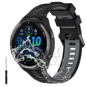 Garmin(�K�[�~��) Forerunner 965/955/945/935/approachS62/Instinct/Fenix6�Ȃǂ��Ή� �����p�o���h �V���R���� �j�����p �X�|�[�c �x���g �K�[�~�� �t�H�A�����i�[ garmin �x���g (�u���b�N+�O���[