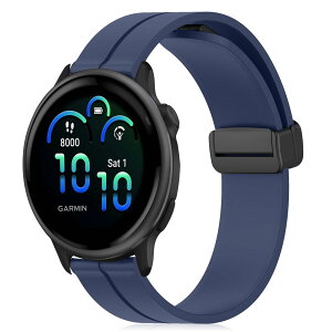 [RoSoki] 20mm �o���h Garmin Vivoactive 6 / Garmin Vivoactive 5 �Ή� �V���R���� �}�O�l�b�g�t�� �X�|�[�c�o���h �ւ��X�g���b�v �����x���g �_�炩�� �����ȒP �j�����p �i �_�[�N�u���[ �j