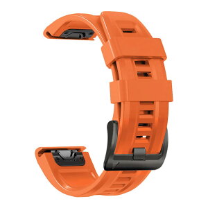 [YOCAHU] QuickFit 22 mm �o���h �����p for GARMIN(�K�[�~��) Fenix 7 Pro Solar/Approach S70 47 mm/Forerunner 965 �Ή� �X�g���b�v �V���R�� �x���g �_�炩�� �h���� �K�[�~�� �p �����o���h (orange)