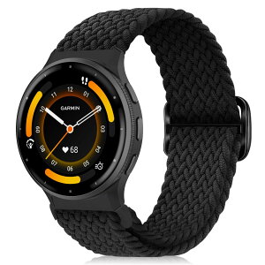 [MokaZii] 22mm �����o���h Garmin Venu 4 45mm/Forerunner 570 47mm/265/255/255 Music �Ή� �ґg�����x���g �T�C�Y���߉\ �i�C������ �e�͐� �_�� �R���p�`�u���o���h Garmin Venu 3 45mm/2/GarminActive �Ή� (�u���b�N)