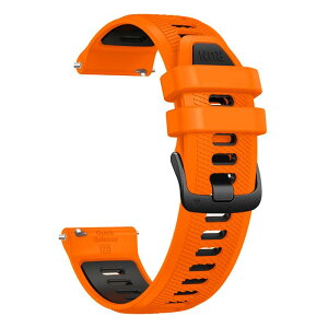 YOCAHU QuickFit 22mm �ւ��o���h for Garmin Venu 2 / Forerunner 265 / Forerunner 255 / Vivoactive 4���X�g�o���h�݊��������X�g�o���h22 mm�V���J�Q�����X�g�o���h�����Y���f�B�[�X���X�g�o���h (Orange -Black)