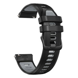 YOCAHU QuickFit 22mm �ւ��o���h for Garmin Venu 2 / Forerunner 265 / Forerunner 255 / Vivoactive 4���X�g�o���h�݊��������X�g�o���h22 mm�V���J�Q�����X�g�o���h�����Y���f�B�[�X���X�g�o���h (black-gray)