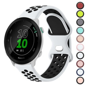 �R���p�`�u�� Garmin ForeAthlete 55 / ForeAthlete 245/245M / ForeAthlete 645/645M�p�o���h �����x���g,20mm �X�|�[�c�^�C�v�ʋC���_��V���J�Q�����X�g�o���h (�z���C�g/�u���b�N)