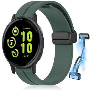 [RicYeel] 20mm ���C�t�� �V���R���o���h Garmin Vivoactive 6/5/3/3 Music/Forerunner 165/165 Music �Ή� �����x���g �}�O�l�b�g�t�� �����ȒP �X�|�[�c�o���h �X�g���b�v �����x���g Garmin Venu Sq/Sq 2 Music/Venu 2 Plu