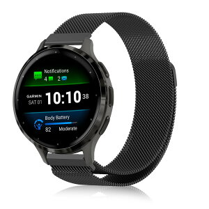 [AiMaoo] �o���h GARMIN(�K�[�~��) Venu 3S �Ή� �����o���h �X�e�����X�| ���C�t�� �X�|�[�c�o���h �}�O�l�b�g�� ������� ���߉\ �����x���g �X�g���b�v GARMIN(�K�[�~��) Venu 3S �p (�u���b�N)